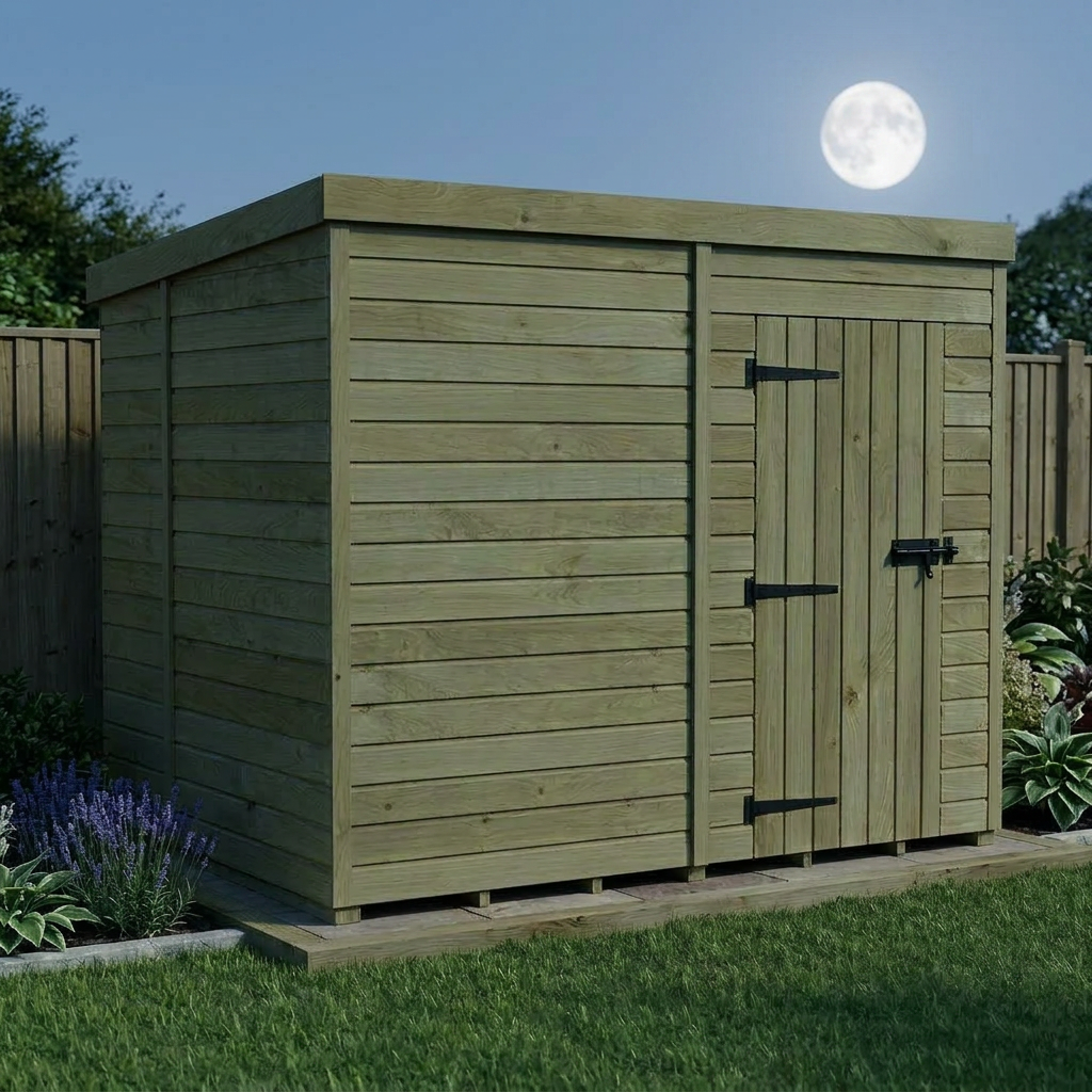 8 x 6 Pent Shed (Single Door, No Windows) - view 4