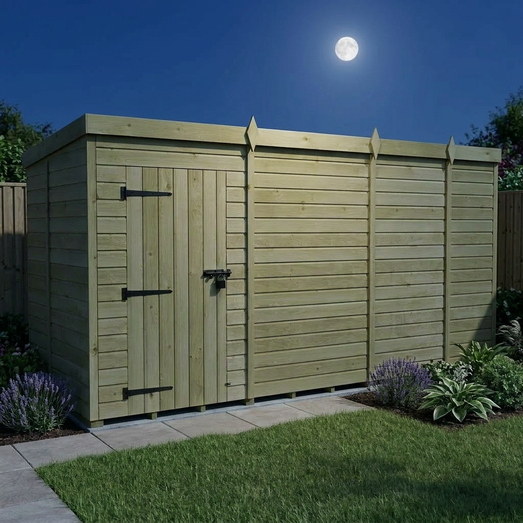 13 x 5 Pent Shed (Single Door, No Windows) - view 3