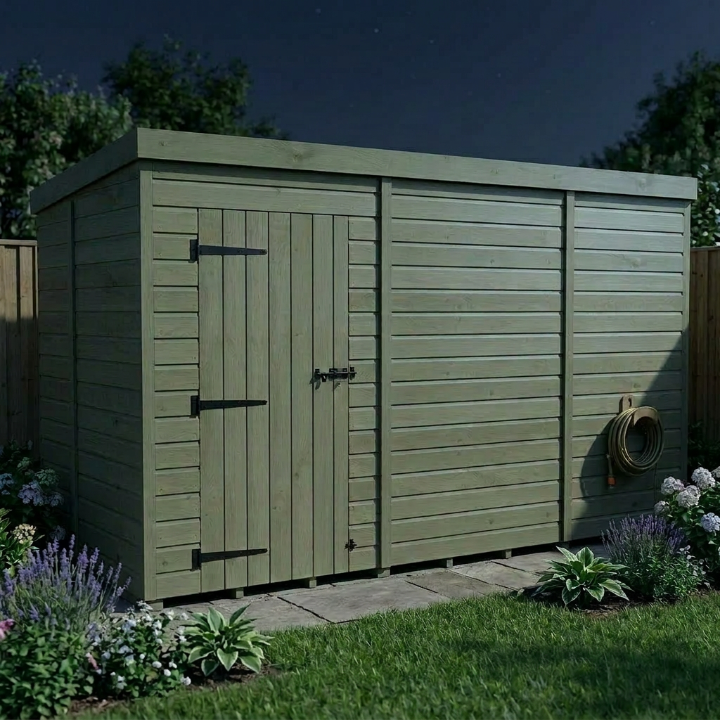 11 x 5 Pent Shed (Single Door, No Windows) - view 4