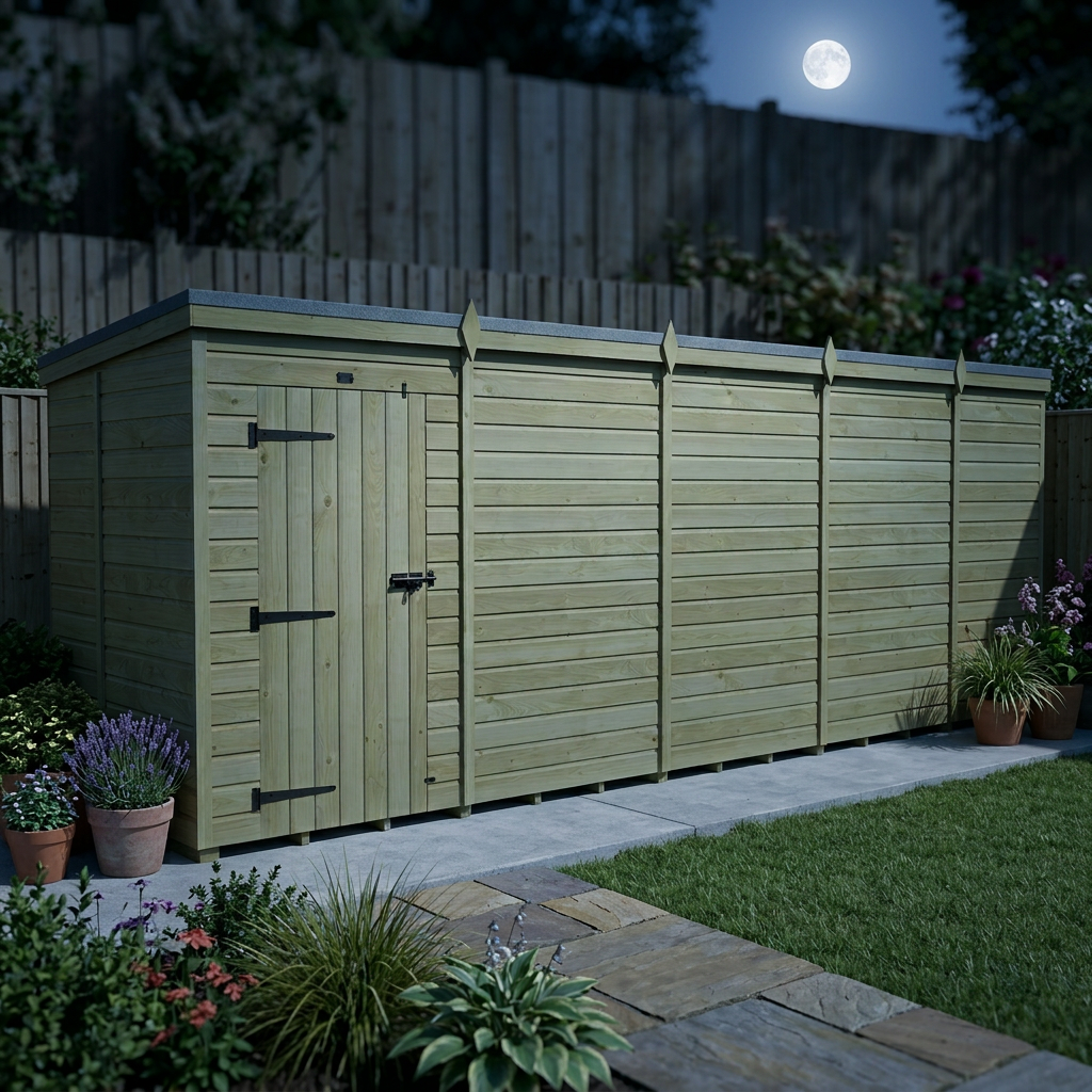 19 x 5 Pent Shed (Single Door, No Windows) - view 2