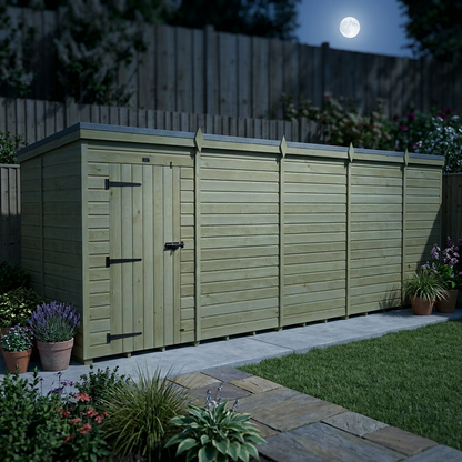 19 x 5 Pent Shed (Single Door, No Windows) - view 2