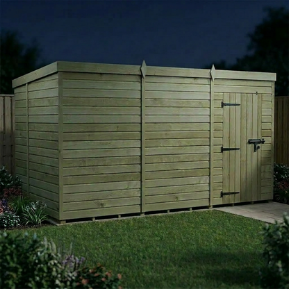 12 x 6 Pent Shed (Single Door, No Windows) - view 6