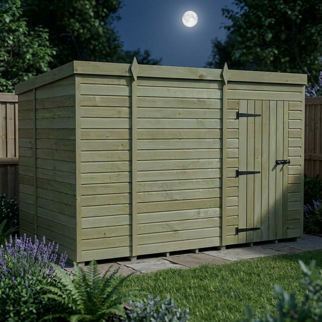 10 x 6 Pent Shed (Single Door, No Windows) - view 5