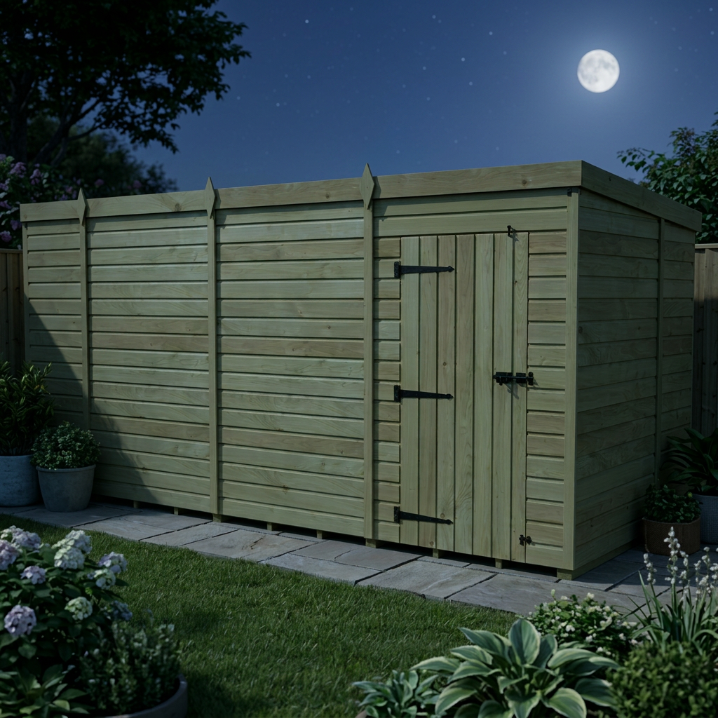 13 x 6 Pent Shed (Single Door, No Windows) - view 3
