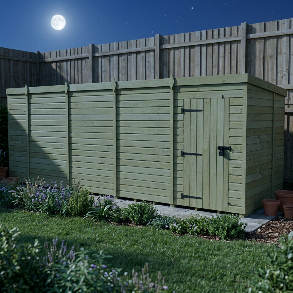19 x 6 Pent Shed (Single Door, No Windows) - view 5