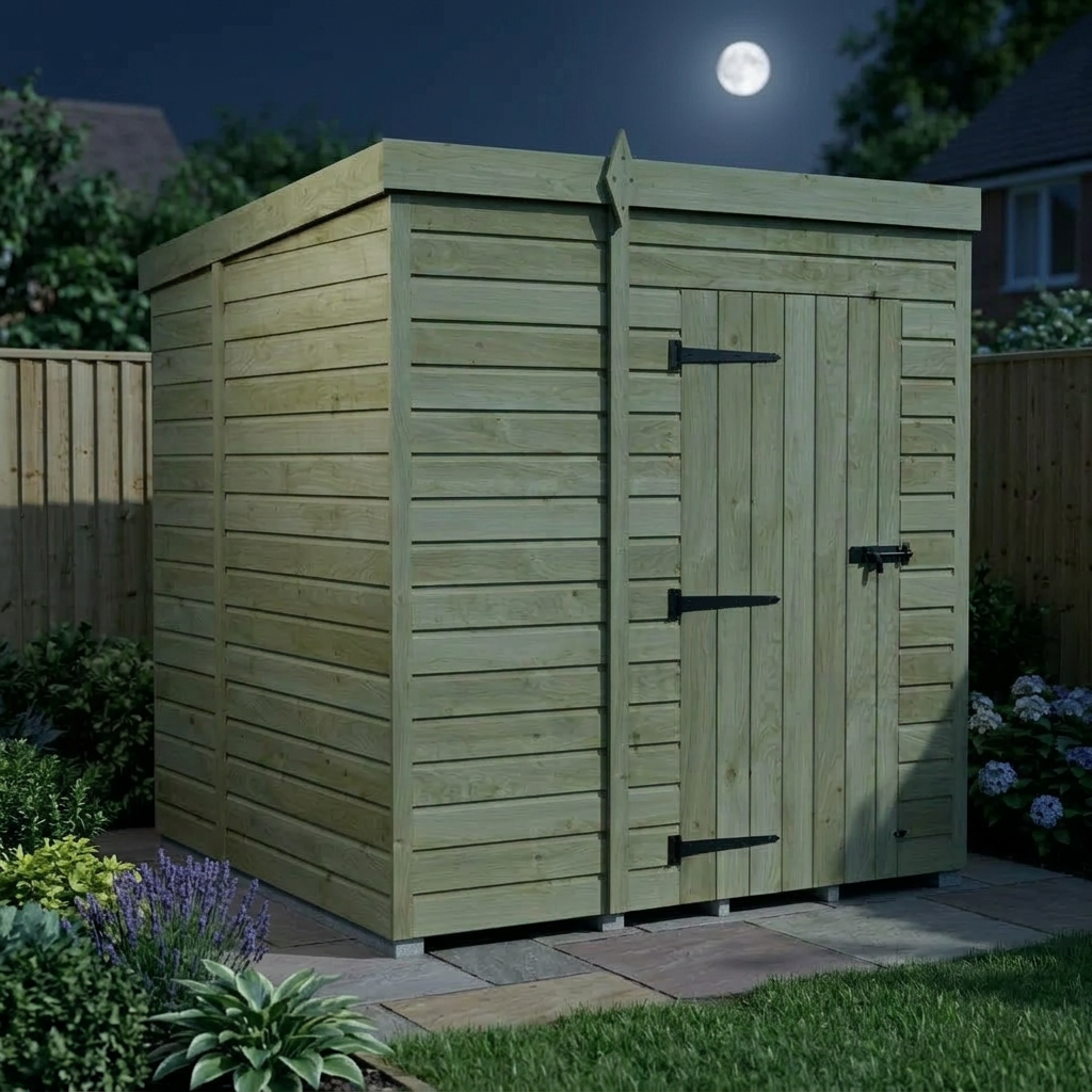 7 x 7 Pent Shed (Single Door, No Windows) - view 4