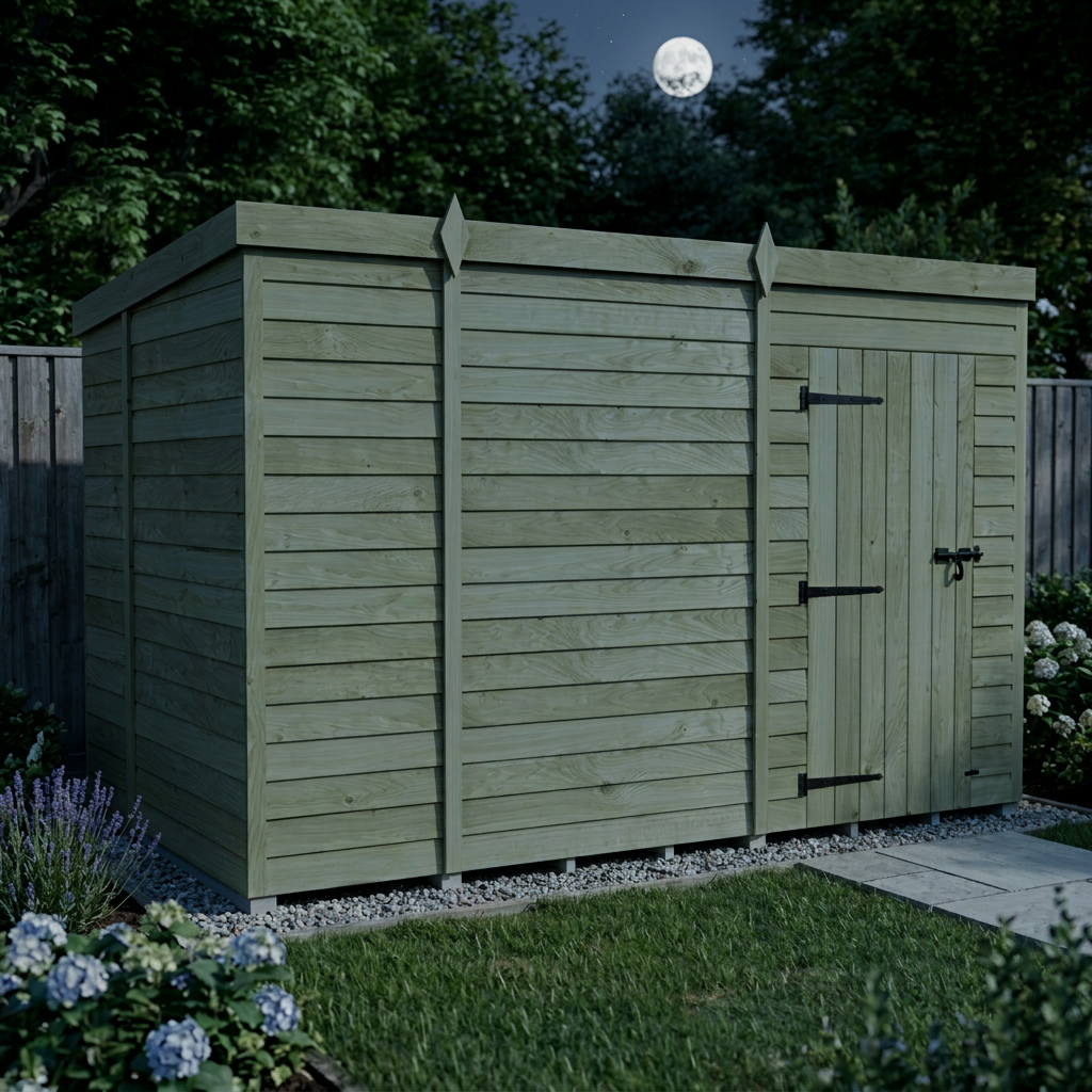 9 x 7 Pent Shed (Single Door, No Windows) - view 4