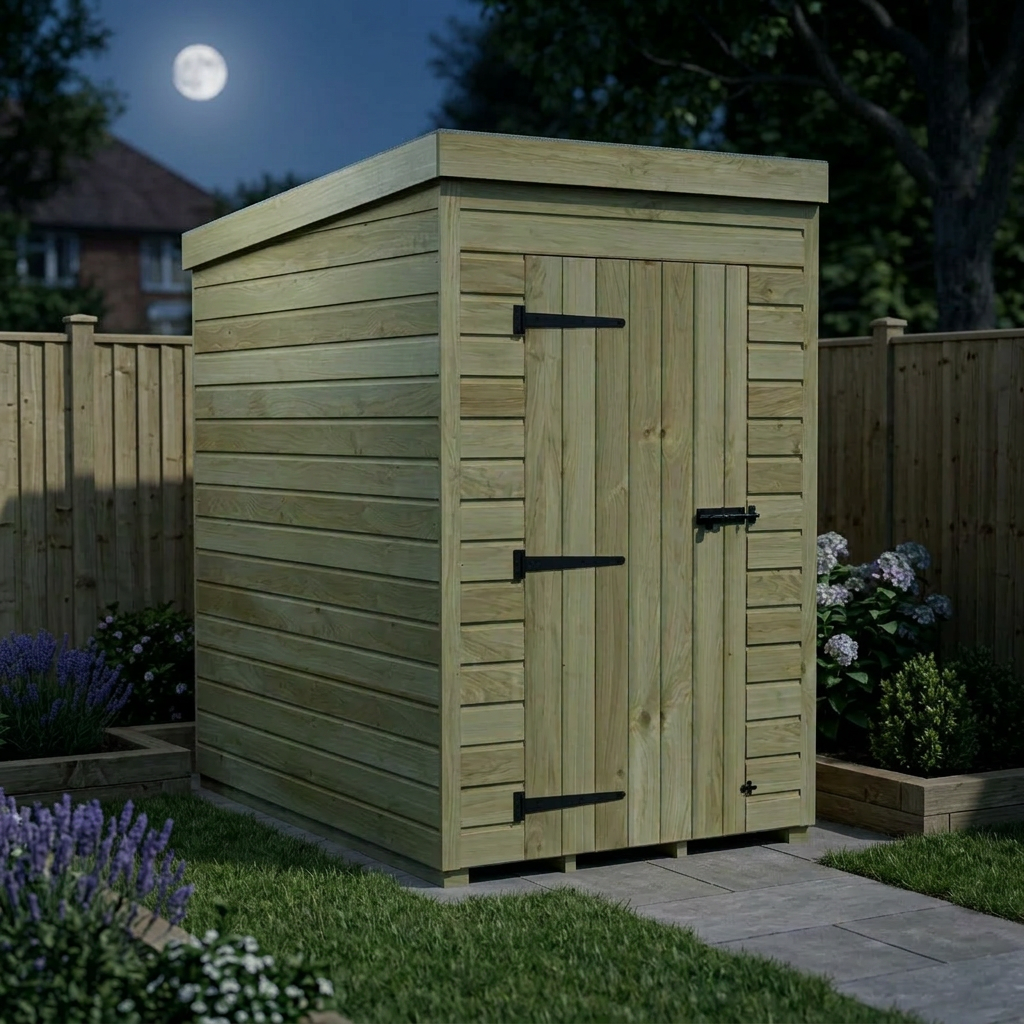 4 x 7 Pent Shed (Single Door, No Windows) - view 3