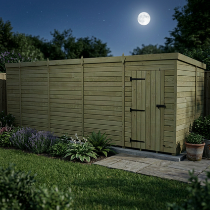 19 x 7 Pent Shed (Single Door, No Windows) - view 4