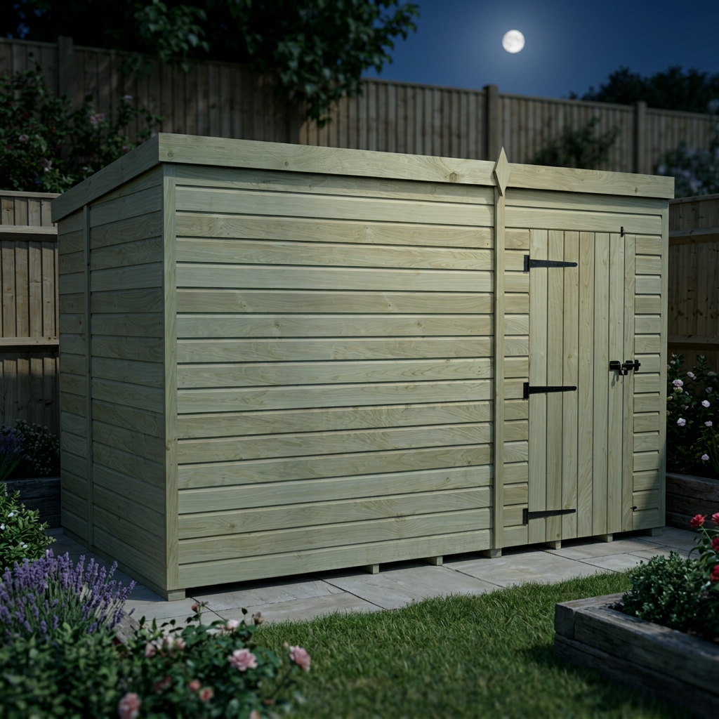 11 x 7 Pent Shed (Single Door, No Windows) - view 4