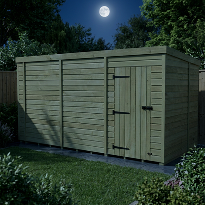 13 x 7 Pent Shed (Single Door, No Windows) - Pent Shed