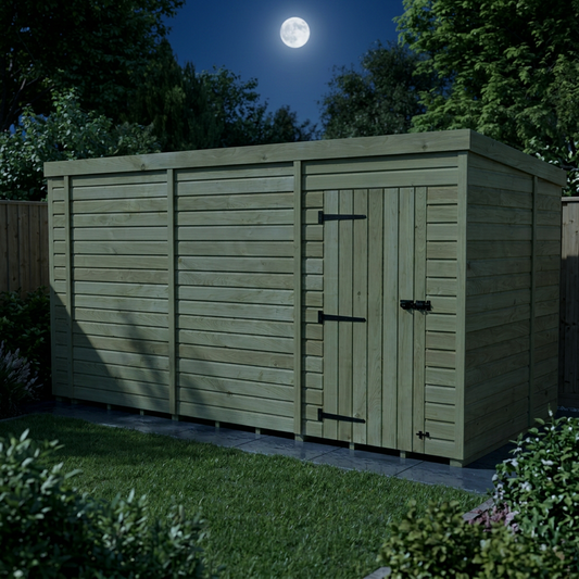 13 x 7 Pent Shed (Single Door, No Windows) - Pent Shed