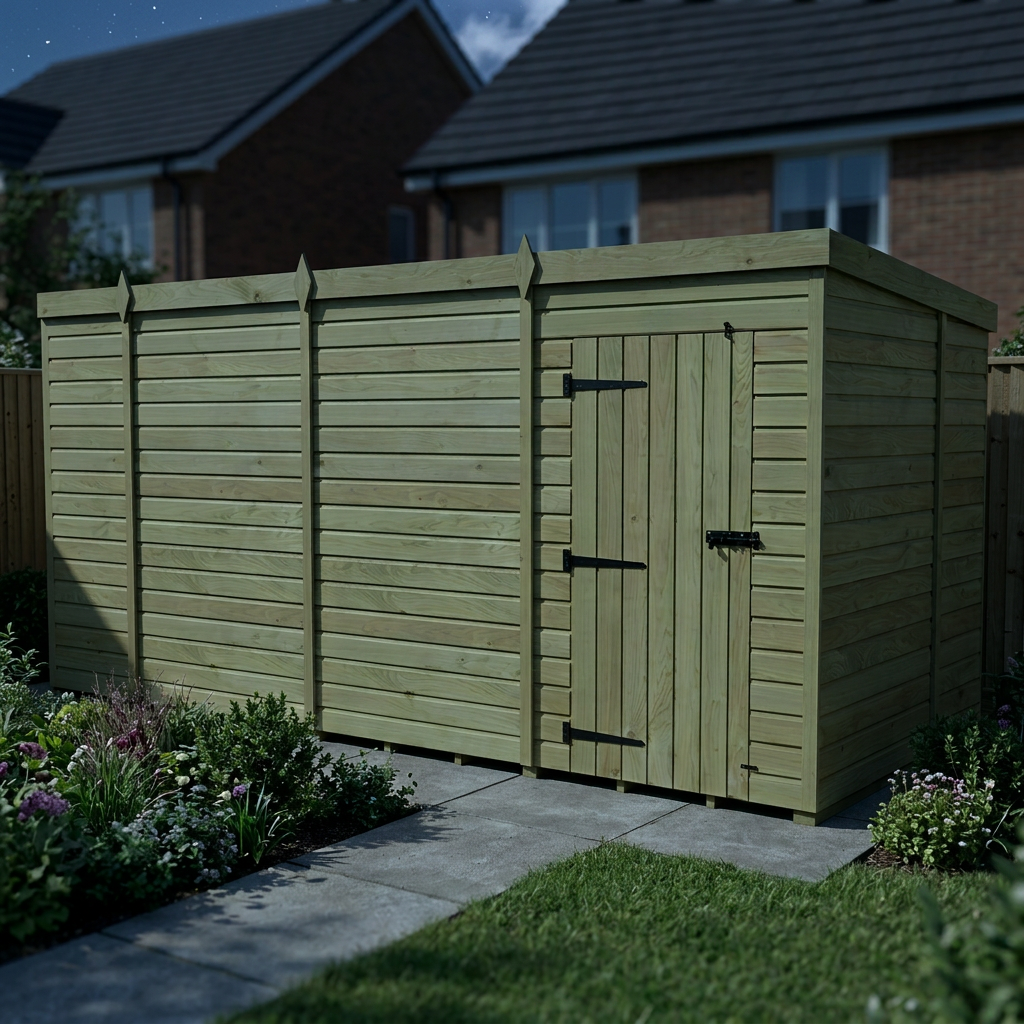 14 x 7 Pent Shed (Single Door, No Windows) - Pent Shed