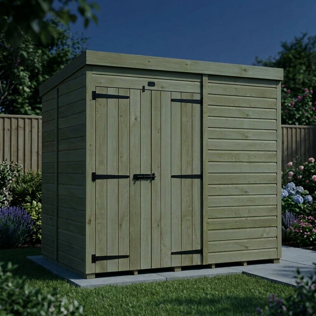 7 x 5 Pent Shed (Double Door, No Windows) - view 5
