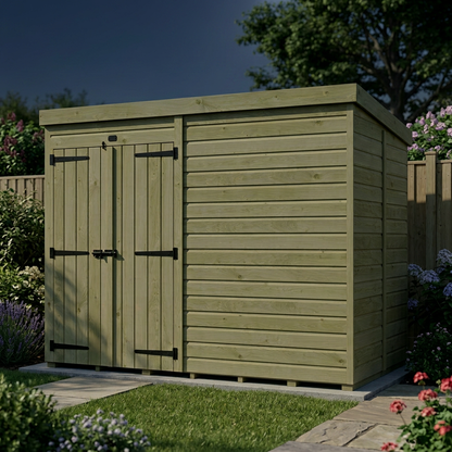 9 x 5 Pent Shed (Double Door, No Windows) - view 4
