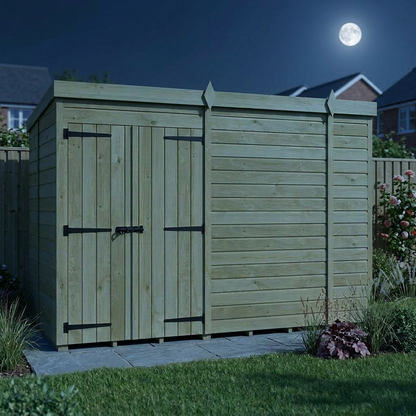 10 x 5 Pent Shed (Double Door, No Windows) - view 4