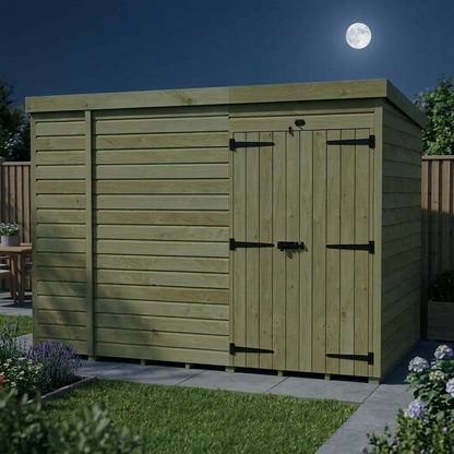 11 x 5 Pent Shed (Double Door, No Windows) - view 4