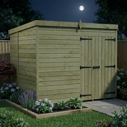8 x 6 Pent Shed (Double Door, No Windows) - view 6