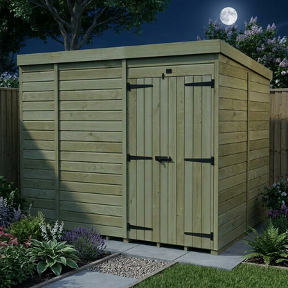 10 x 8 Pent Shed (Double Door, No Windows) - view 6