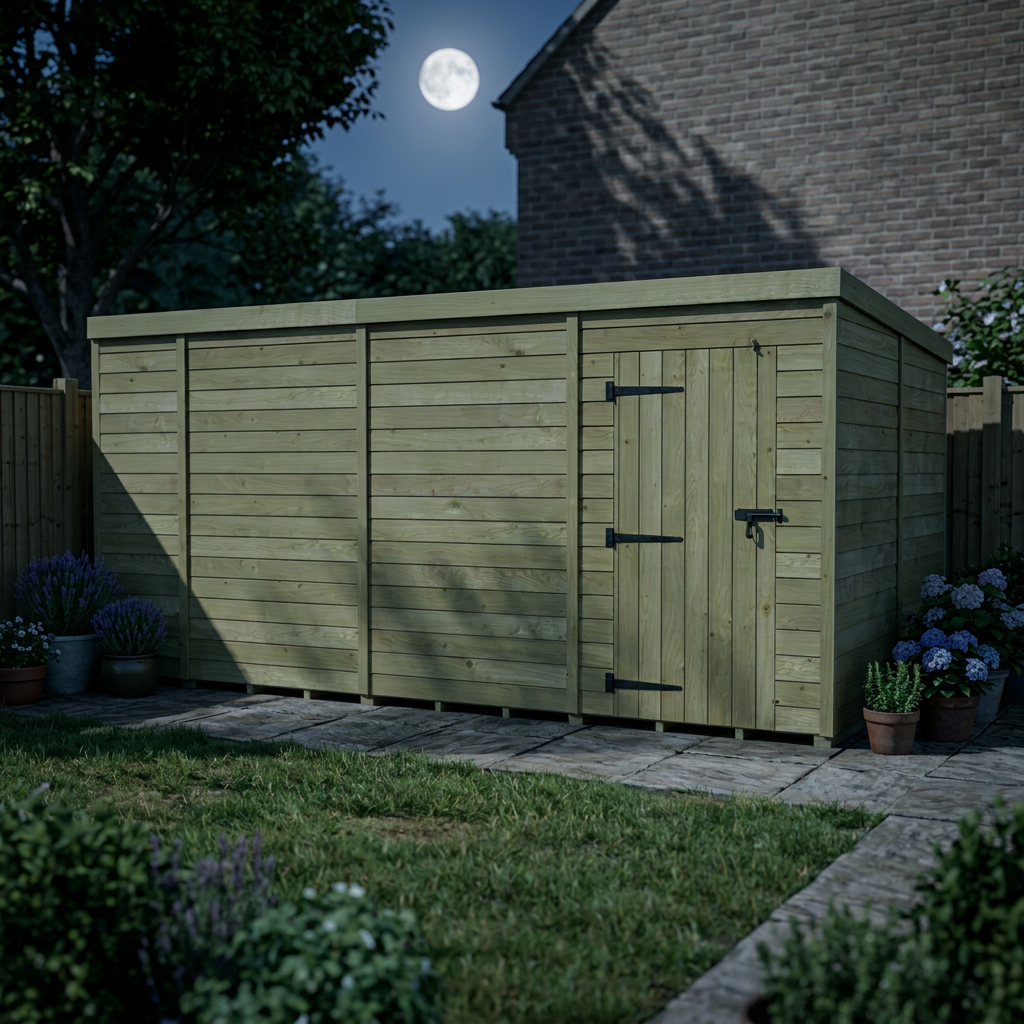 14 x 8 Pent Shed (Single Door, No Windows) - view 6