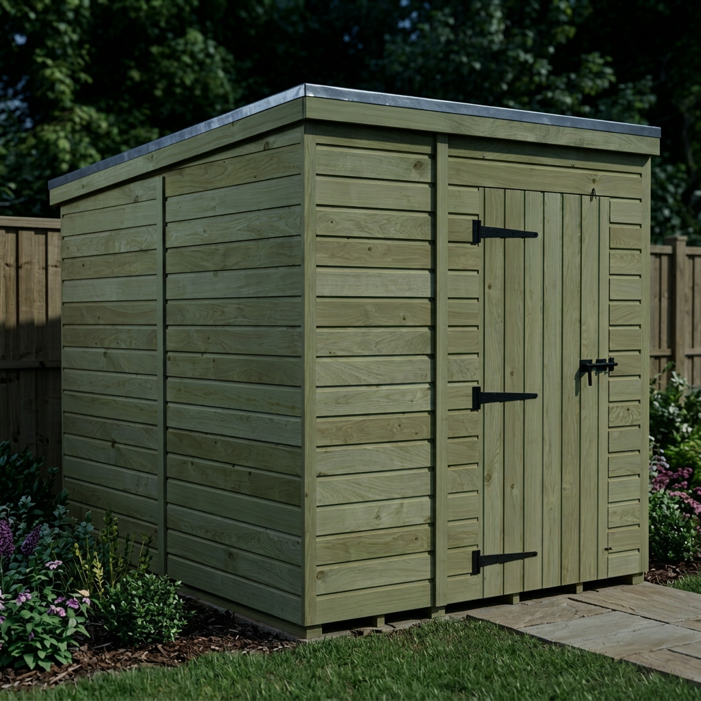 5 x 8 Pent Shed (Single Door, No Windows) - view 4