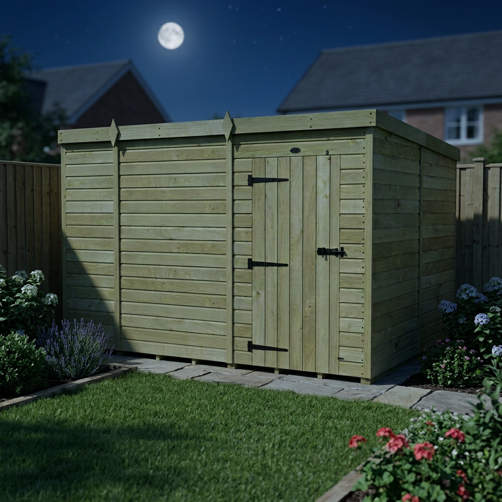 9 x 8 Pent Shed (Single Door, No Windows) - view 6