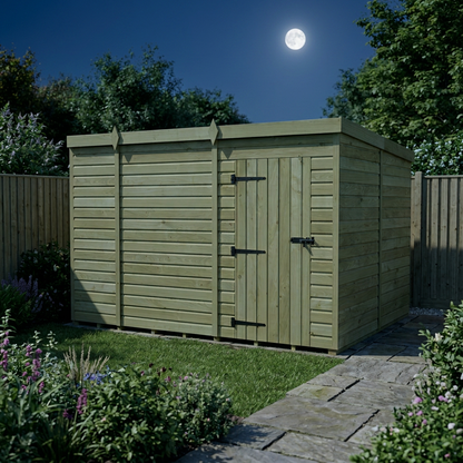 11 x 8 Pent Shed (Single Door, No Windows) - view 6