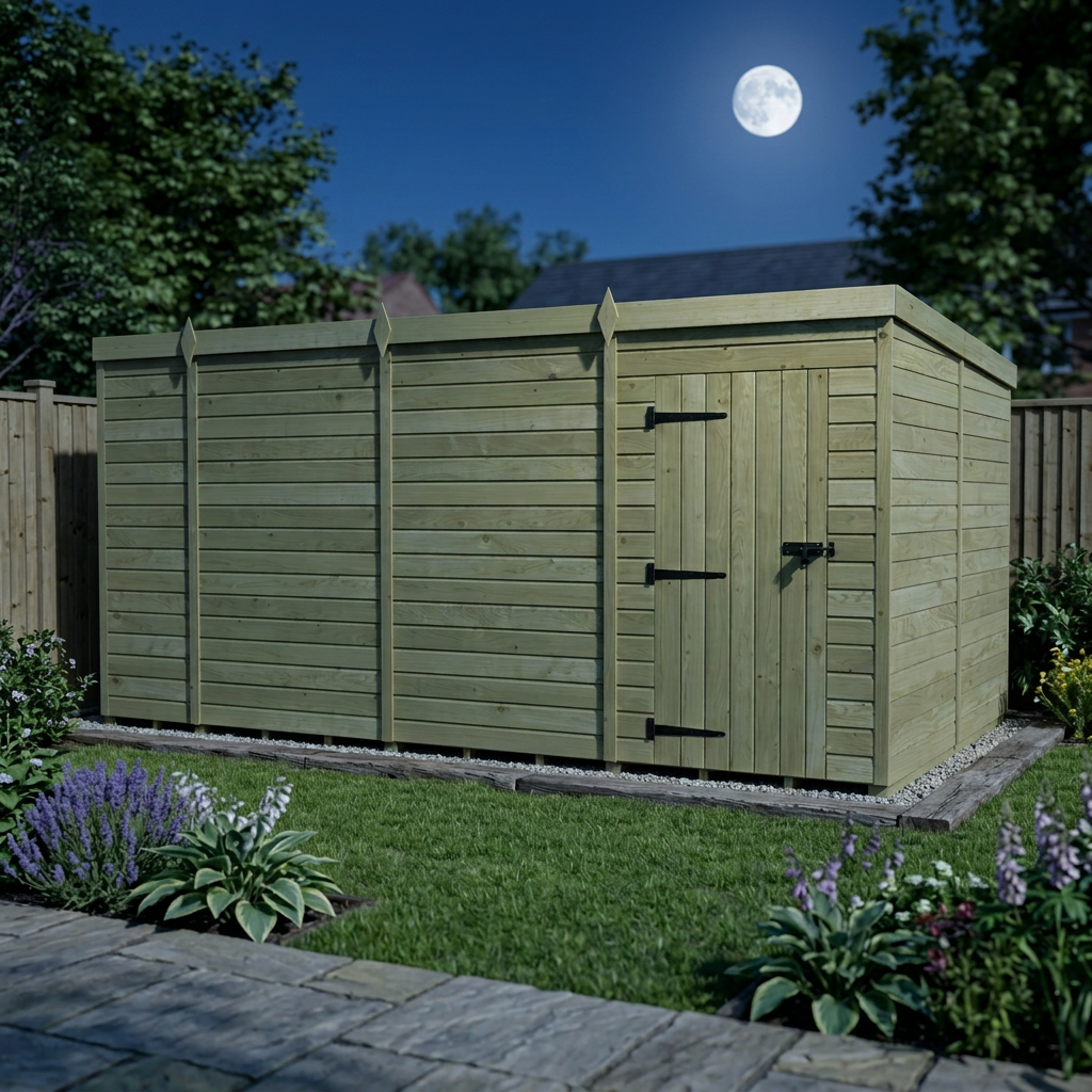 13 x 8 Pent Shed (Single Door, No Windows) - view 6