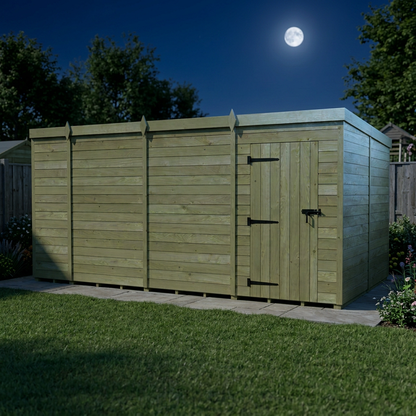 15 x 8 Pent Shed (Single Door, No Windows) - view 6