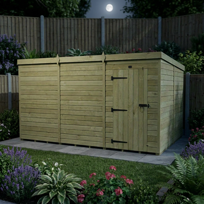 12 x 8 Pent Shed (Single Door, No Windows) - view 5