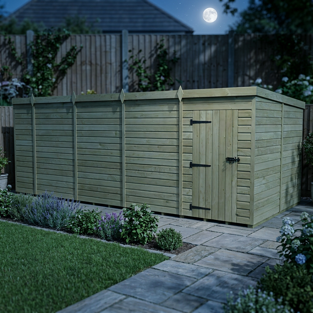 19 x 8 Pent Shed (Single Door, No Windows) - view 6