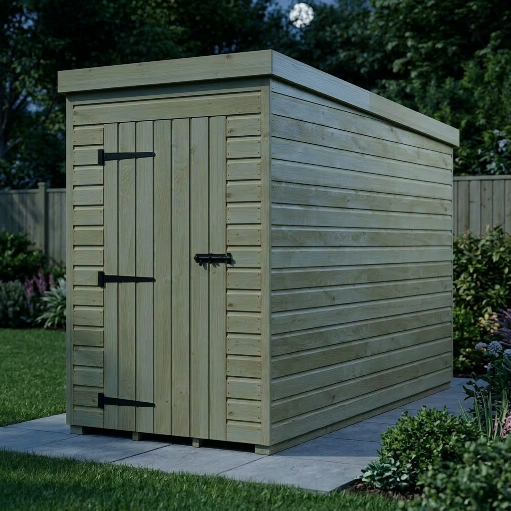 4 x 9 Pent Shed (Single Door, No Windows) - view 4