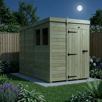 5 x 9 Pent Shed (Single Door, With Windows) - view 5