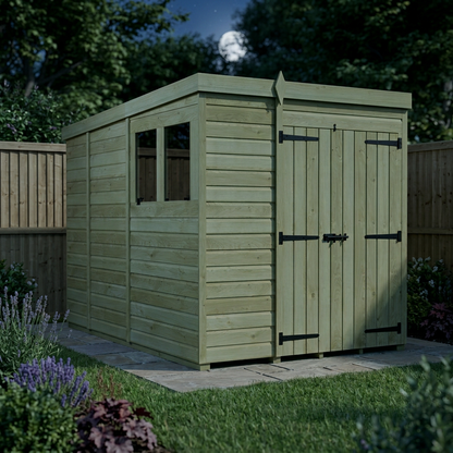 6 x 9 Pent Shed (Double Door, With Windows) - view 4