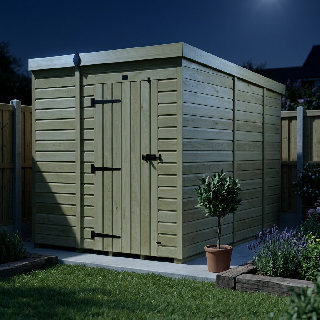 6 x 9 Pent Shed (Single Door, No Windows) - view 4