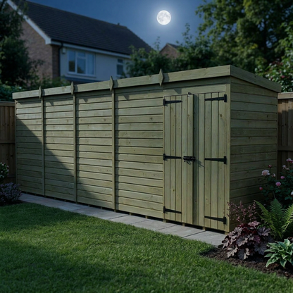 20 x 4 Pent Shed (Double Door, No Windows) - view 5