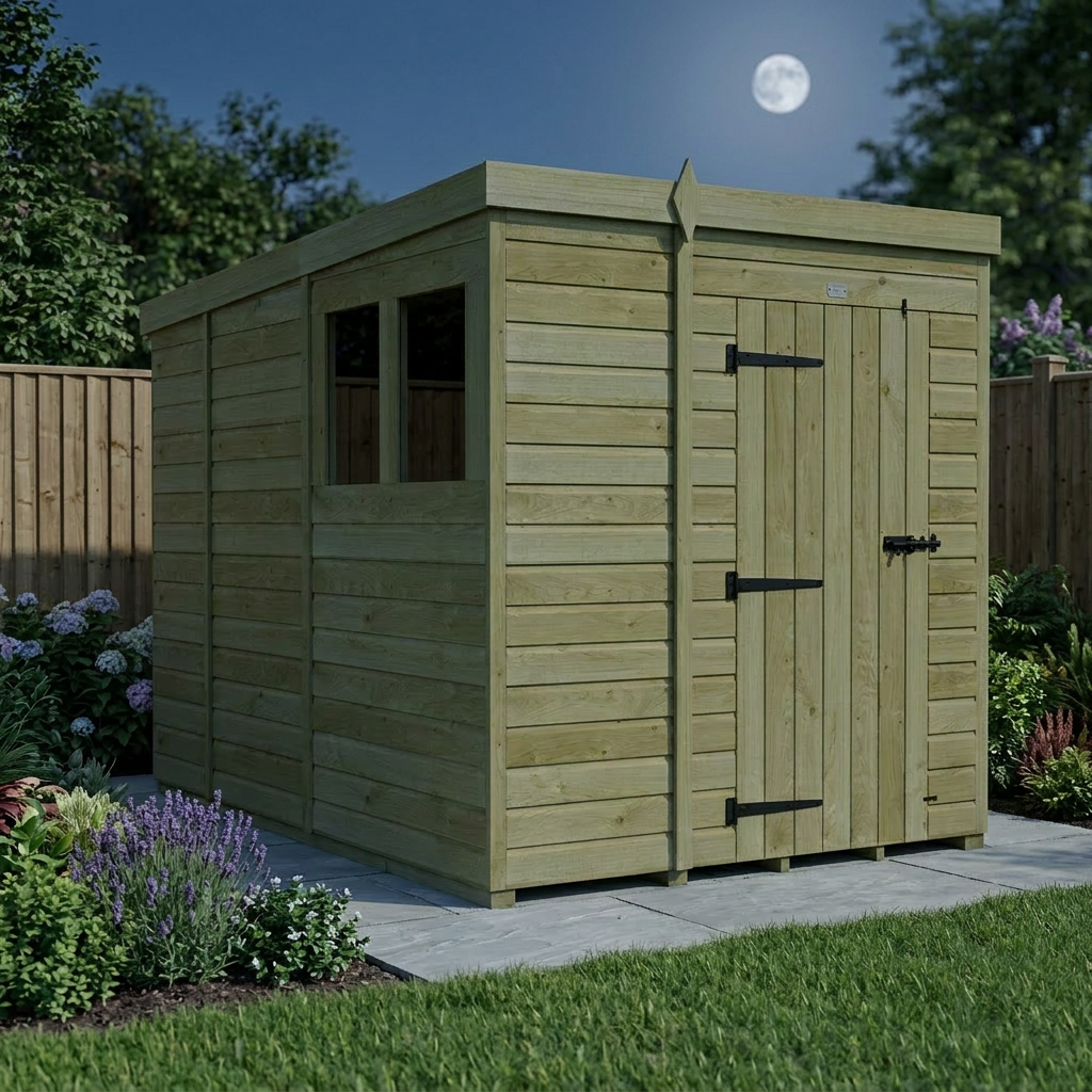 6 x 9 Pent Shed (Single Door, With Windows) - view 5