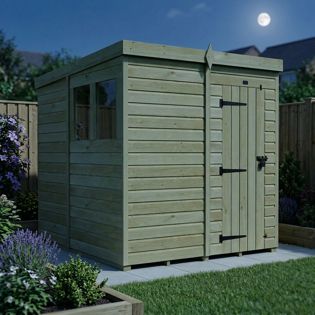 7 x 9 Pent Shed (Single Door, With Windows) - view 4