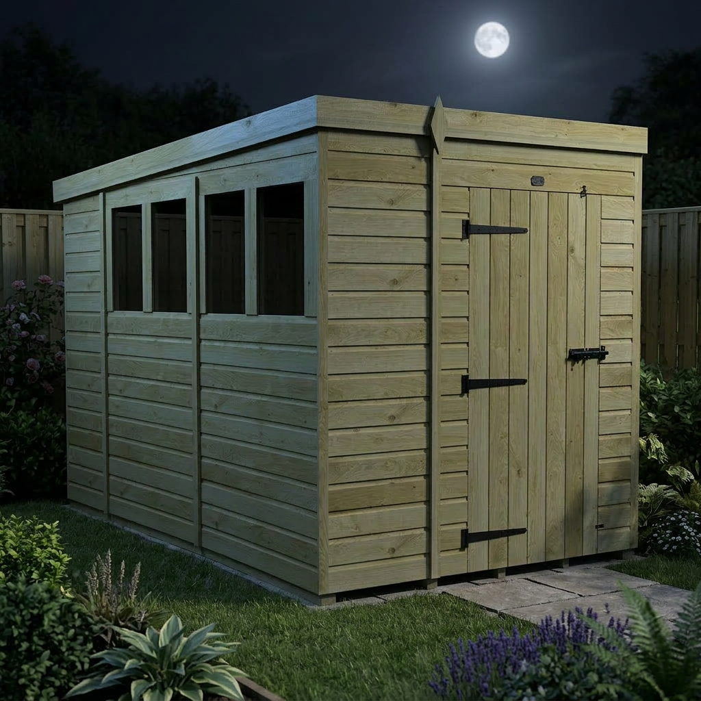 6 x 10 Pent Shed (Single Door, With Windows) - view 6