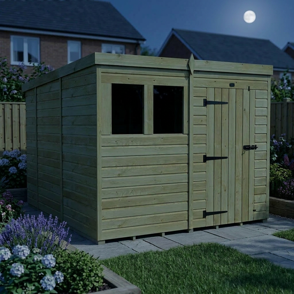 8 x 10 Pent Shed (Single Door, With Windows) - view 5