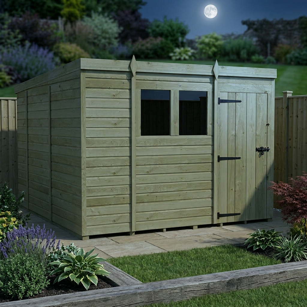9 x 10 Pent Shed (Single Door, With Windows) - view 4