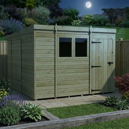 9 x 10 Pent Shed (Single Door, With Windows) - view 4