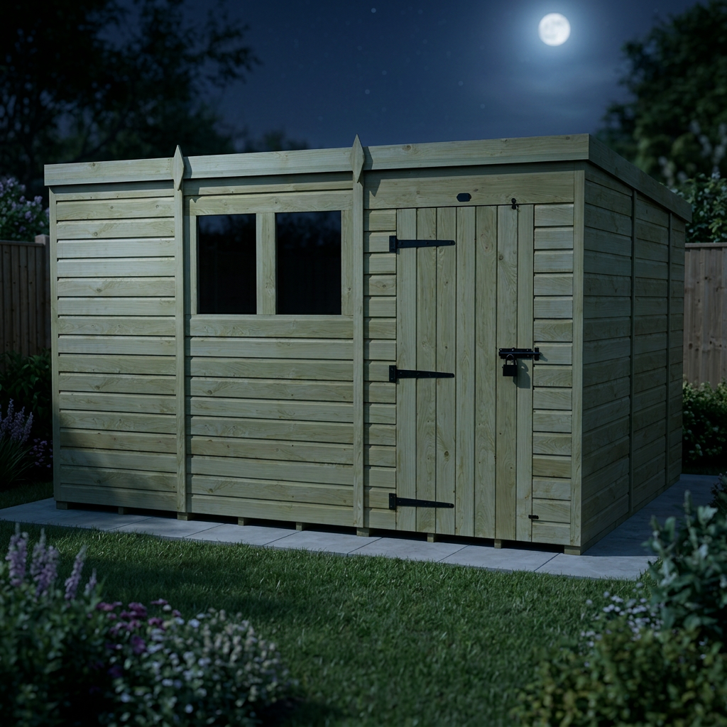 11 x 10 Pent Shed (Single Door, With Windows) - view 4