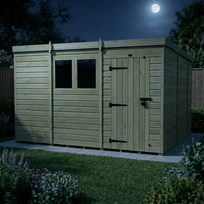11 x 10 Pent Shed (Single Door, With Windows) - view 4