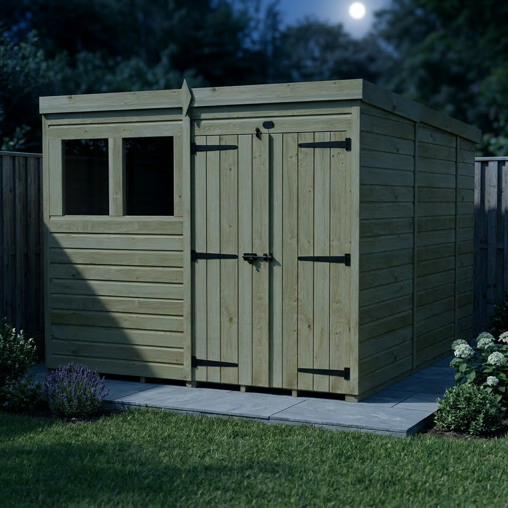 8 x 10 Pent Shed (Double Door, With Windows) - view 5