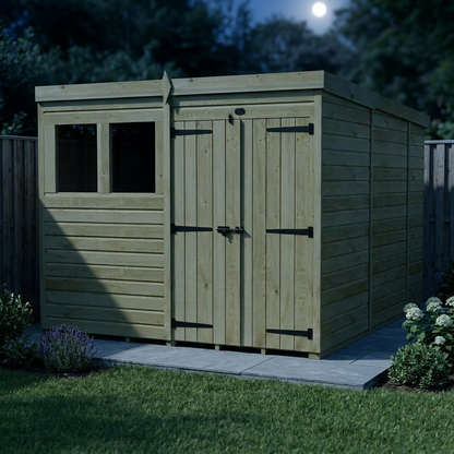 8 x 10 Pent Shed (Double Door, With Windows) - view 5