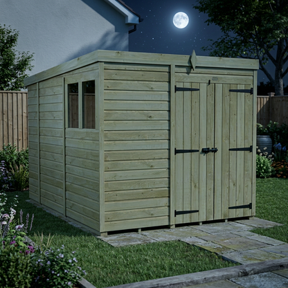 7 x 10 Pent Shed (Double Door, With Windows) - Pent Shed