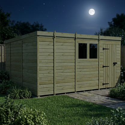 13 x 10 Pent Shed (Single Door, With Windows) - view 4