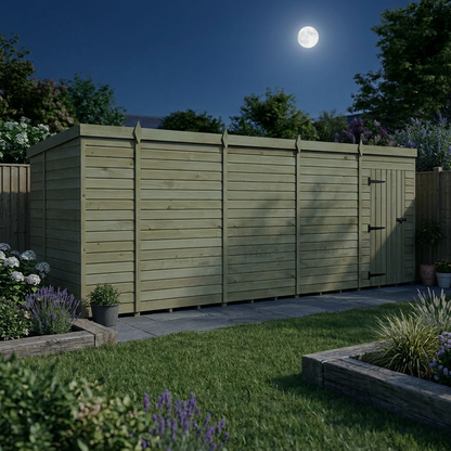 18 x 6 Pent Shed (Single Door, No Windows) - view 6