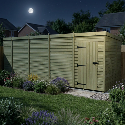 17 x 7 Pent Shed (Single Door, No Windows) - Pent Shed